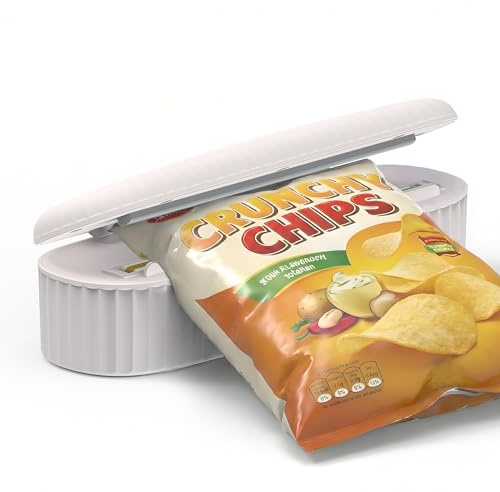 Mini Bag Sealer with 4 Adjustable Mode, 4000mAh Rechargeable Heat Sealer for Plastic Bags, Auto Shut-Off & Insulated Strips, Portable Heat Sealer for Snack, Chip, and Cookie Bag