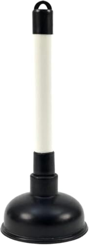 Sink Plunger Unblocker Heavy Duty Plastic Handle with Black Cup Sink Plunger Unblocker Cleaner Pump for Kitchen, Sink, Shower & Toilet, Floor Drains Black/White