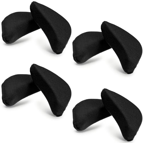 4 pares de rellenos de zapatos para zapatos demasiado grandes, rellenos de zapatos de esponja suave, insertos ajustables para los dedos de los pies, almohadillas negras para zapatos de tacón alto