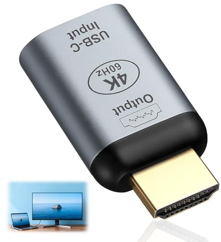 iwui Adaptador USB C a HDMI 4K 60Hz, Convertidor de Tipo-C Hembra a HDMI Macho, Compatible con MacBook, iPad Pro, Samsung Galaxy, Steam Deck, Portátil, Smartphone, Monitor, TV y Proyector