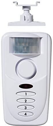 SABRE Wireless Motion Sensor Home Security Burglar Alarm with LOUD 120 dB Siren and 120 Degree Wide Angle Detection, DIY EASY Installation