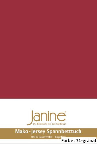 Janine Spannbettlaken Jersey 5007, Gr. 150x200 cm, Fb. 71 Granat, Mako-Feinjersey