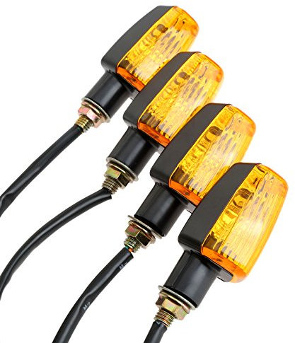 MUXSAM Turn Signals Light 4Pcs Turning Indicators Universal 12V Bulbs for Motorcycle Motorbike Scooter Quad Cruiser Off Road Mini Turn Signals Lamp Yellow