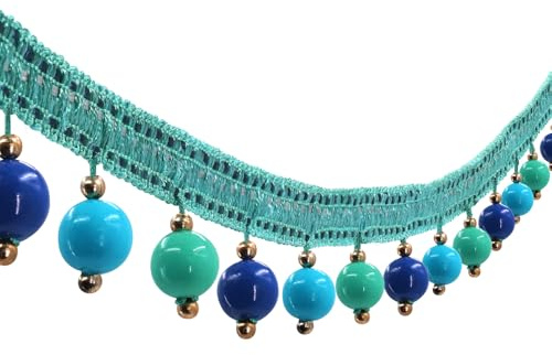 5 yardas trenzadas caramelo rebordear borla franja ajuste de cinta de encaje cortina apliques para ropa del hogar decoración costura (azul)
