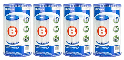 Intex Swimming Pool Easy Set Type B Replacement Filter Pump Cartridge (4 Pack)
