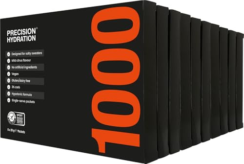 Precision Hydration Electrolyte Drink Mix - No Artificial Ingredients Multi Strength Electrolyte Powders - Individual Waterproof Servings - Gluten/Dairy Free (1000mg/L - Orange Packet, Pack of 80)