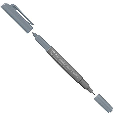 Marabu 01470003169 - Permanent Marker Graphix in Steingrau, mit Doppelspitze 1-2 mm und 0,5 mm, brillante Farben, schnelltrocknende, alkoholbasierte Tinte, geruchsarm und wasserfest