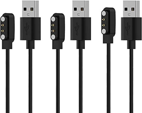 Austuo 3 Stück Kompatibel mit Ladegerät YAMAY SW023 Willful SW021 SW025 Letsfit ID206 ID205L LETSCOM ID205U ID205S Umidigi Uwatch 3S2 - USB Ladekabel 3.3ft 100cm (Der Stiftabstand beträgt 2,84 mm)