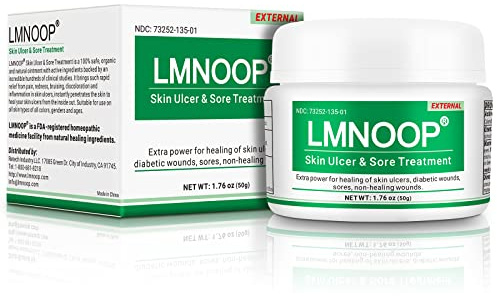 LMNOOP® Skin Ulcer Healing Ointment, for Foot & Leg Ulcers, Sores, Varicose Ulcers, Stasis Ulcers, Bedsores, Cuts, Burns, Skin Infections, Natural Ingredients Deep Wound Healing Ointment