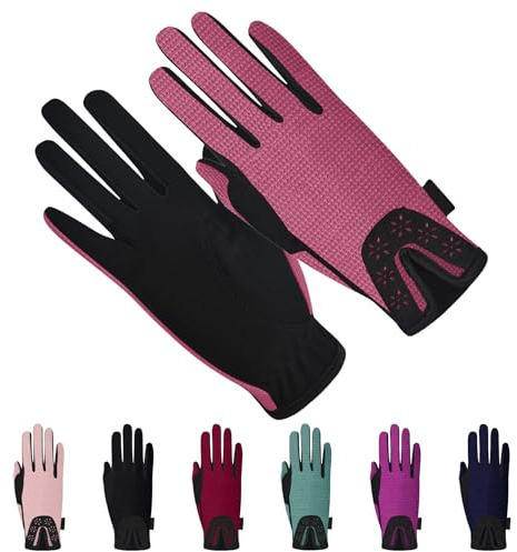 Thapower Guanti invernali da equitazione da donna, guanti da equitazione da donna, per attività all'aperto, con motivo a stelle, perfetti per ciclismo, giardinaggio