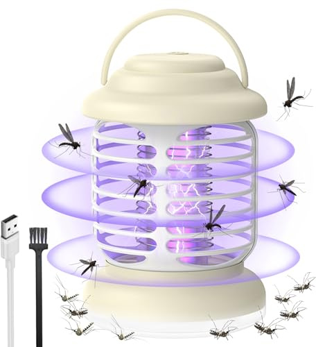Myggdödare, insekt zapper bärbar, elektrisk flugdödare uppladdningsbar USB, 3-i-1 UV insektsdödare, 360° Attract Fly Catcher flugfällor för hemmabruk