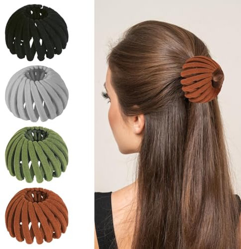 Vogelnest-Haarspangen, Haar Accessoires für Frauen, Pferdeschwanz Halter, Erweiterbarer Haarknoten Maker Haarknoten Clip für Dünnes, Feines, Dickes, Lockiges Haar (Set A)
