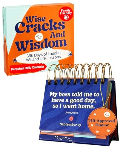 MESMOS 366 Days of Laughs & Life Lessons, Perpetual Desk Calendar 2026, 2027 & Beyond, Funny Gifts & Desk Decor, Office Decor & Fun Office Desk Accessories for Women and Men, White Elephant Gift