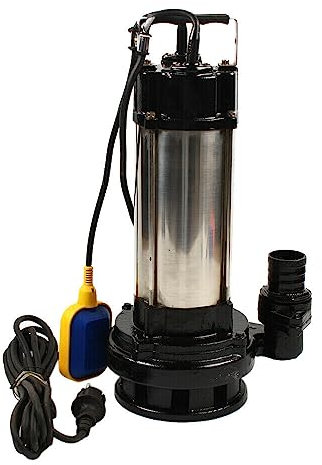 Pompe submersible pour eaux usées en acier inoxydable Débit 36 000 l/h 1500 W Hauteur de refoulement 22 m 2850 tr/min Pompe pour eaux usées