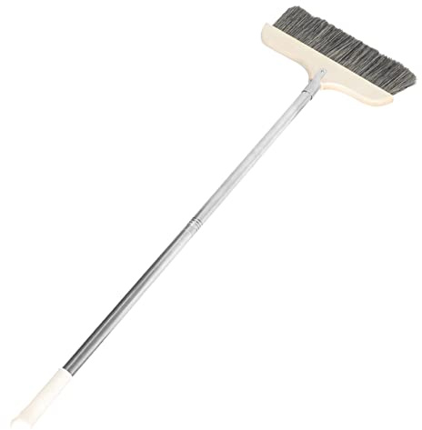 OATIPHO Escoba en Suaves Mango de y Largo Antielectrostático de con Diseño Cerdas Madera para Limpieza Estructura Acero Inoxidable de Suelos Hogar y Oficina