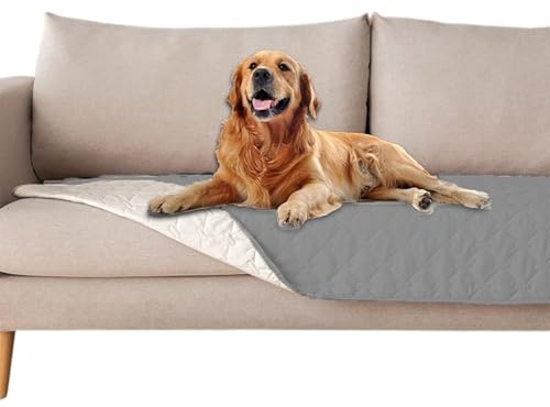 Astralong Coperta Impermeabile per Cani, 76x190 cm Coperta per Animali Domestici Lavabile, Copriletto per Cani Antiscivolo, Copridivano per Cane Gatti Animali, Grigio