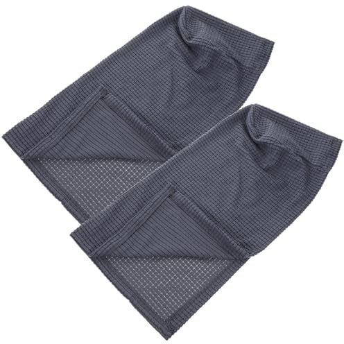 jojofuny Fundas de Reposabrazos para Sofá de Chenilla Elásticas, Color Gris Oscuro, Tamaño Ancho, 2 Piezas, Protector Antirrayaduras para Hogar y Oficina, Funda para Apoyabrazos