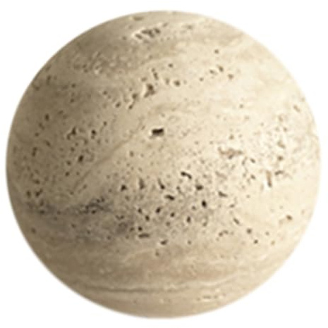 Fpreeza Per Tavolo e Mensola Palla Decorativa in Pietra - Scultura in Marmo Naturale Sfera in Travertino Vintage per Casa A