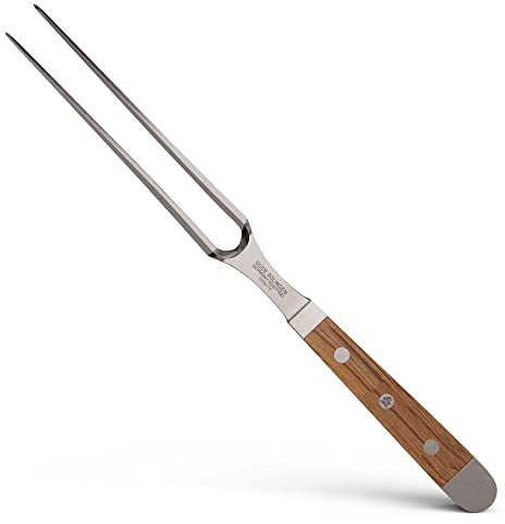 GÜDE Solingen - Köttgaffel smidd, 18 cm, fat ek, ALPHA-FASSEICHE - double bolster, Handgjord Tyskland