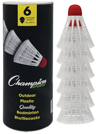 Champion Sports Plastic Shuttlecocks for Outdoor Play