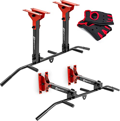 Hop-Sport Klimmzugstange für Wandmontage und Deckenmontage, Pull Up Bar ideal für Home Gym, inkl. Halterung für Boxsack/TRX, robustes Design, 150 kg Max. Belastbarkeit