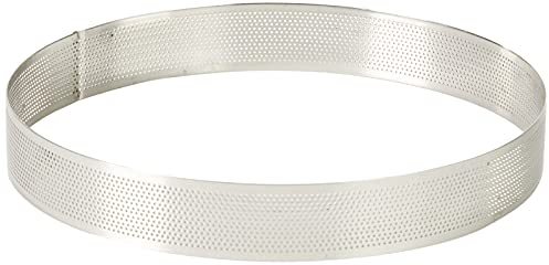 LACOR Stampo Rotondo Forato, Acciaio Inossidabile, Grigio, 24 cm (68554)