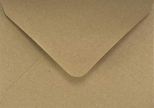 Netuno 25 Sand-Braun Kraftpapier-Umschläge DIN B6 125 x 175 mm Spitzklappe ohne Fenster Briefumschläge Vintage für Einladungskarten Hochzeit Weihnachten Geburtstag