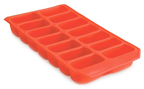 apollo THE HOUSEWARES BRAND Soft Plastic Ice Cube Tray, BPA Free TPR | Reusable 14 Moulds, Flexible, Parties Drinks Cocktails Frozen Liquids and Baby Food, Easy Release, Rectangle Ice-Maker Tray
