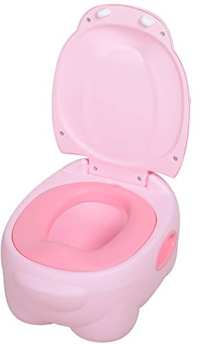 HOMCOM Vasino per Bambini 6 Mesi-48 Mesi Antiscivolo Ippopotamo Rosa (40x30x23cm)