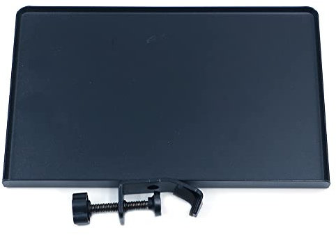 ZONADAH Clamp-On Rack Tray Holder, Microphone Stand Shelf, 13x20cm Surface Area with Maximum 1kg Load Capacity for Music Sheet, Accessories Streaming, Online Meetings