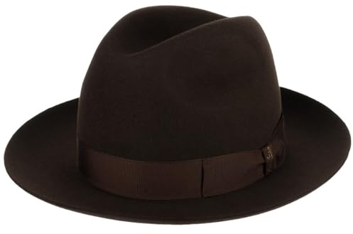 Borsalino Marengo Fur Felt Bogart Hat Women/Men Brown 7 1/8