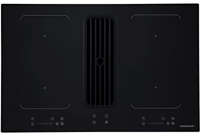 Cookology 80cm Induction Downdraft Hob - 4-Zone with Bridging - 99 Min Timer - Touch Control - 623.5 m³/h Extraction - Child Lock - Black
