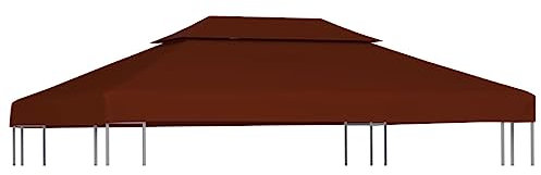 Outdoor Living 2-stöckige Pavillon-Abdeckung 310 g/m² 4x3 m Terrakotta Haus & Garten