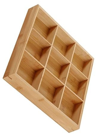 Bandeja de Madera Dividida, Bandeja de Madera para Servir, Multifuncional con Múltiples Compartimentos para Restaurantes de Ollas Calientes, de Sushi para (9