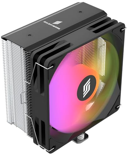 Silentware Bora CPU-Luftkühler, Air Cooler, 5 Kupfer-Heatpipes, 120mm leiser PWM Lüfter mit Hydro-Lager, A-RGB Beleuchtung, TDP bis 215W, Kompatibel mit Intel LGA 115X/1200/1700/1851 und AMD AM4/AM5