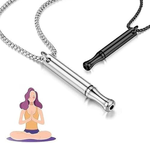 2 Stück Halskette Rauchfrei Original, Rauchentwöhnung Hilfsmittel, Atemkraft Rauchentwöhnung, Spirituelle Geschenke,Stressabbau Atemkette, Lindern Sie Ängste für Herren Damen Meditation Entspannung