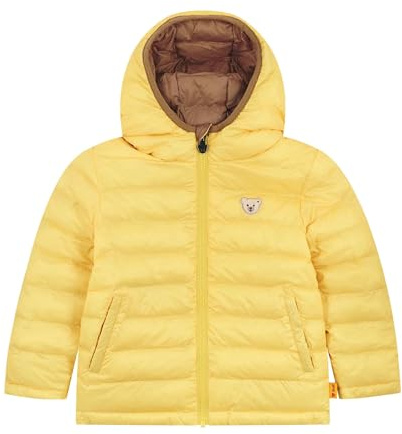 Steiff Giacca reversibile, taglia EU 128, color crema, per esterni, giacca reversibile, per le mezze stagioni, giacca per bambini, impermeabile, giacca reversibile 2 in 1, calda e confortevole,