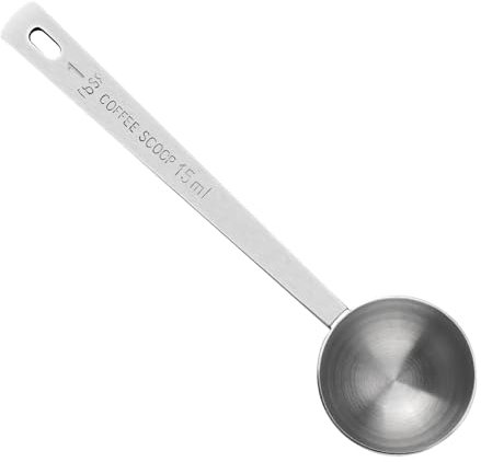 Gosknor Kaffeskopa i Rostfritt Stål med Långt Handtag, 1 Msk Mätsked Mångsidig Matsked för Malet Kaffe Espresso Te Socker Kakao Mjöl och Mer (15ml)