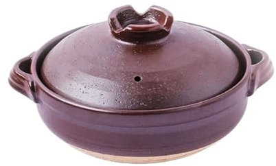 Ceramic pot with lid, casserole, stew pot, ceramic pot for the household, ceramic casserole, multifunctional earthenware pot, for cooking soup pot cookware stovetop(Purple,0.8L)