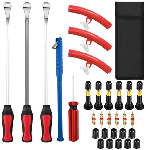 31 Pièces Demonte Pneu Moto, Demonte Pneu Trottinette, Accessoire Moto, Protège Jante, Démonte, Levier, pour Vélo, Voiture, Scooter