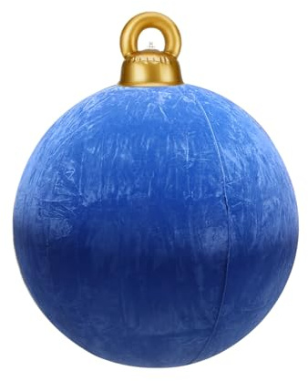 Riesige Samt Weihnachtskugeln,15.7 Inch Aufblasbare Dekorationen für draußen,Veranda Rasen Hof Urlaub Dekoration für Winter,Halloween,Garten,Hof,Draußen,Weihnachten (Blau)