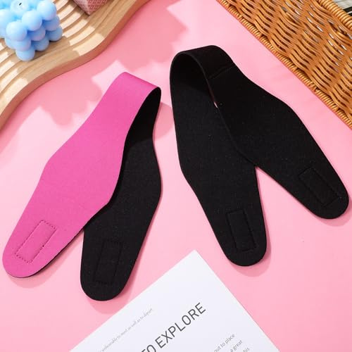NUOBESTY Lot de 2 Bandeaux de Natation Élastiques Protection Auditive pour Garçon et Filles Taille Moyenne Couleurs Noir et Rose Fuchsia Accessoires Étanches pour Natation Sports
