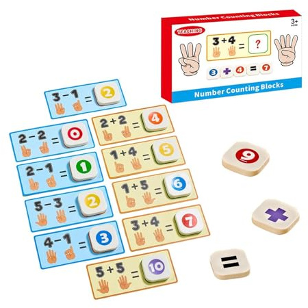Genérico Tablero de Conteo con Dedos | Juguetes de Aprendizaje Temprano,Manipulativos Matemáticos Educativos | para Hogar Escuela Aula Sala Juegos Niños Educación en Casa Jardín Infancia Preescolar