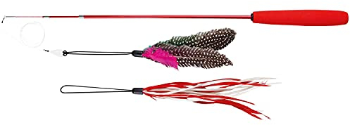TRIXIE Teleskop-Spielangel für Katzen - mit Griff - 2 austauschbare Spielzeuge - Stab aus Fiberglas - ausziehbar von 40 bis 98 cm - 45763