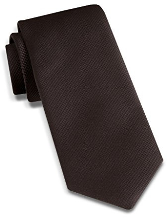 David Donahue Men's Twill Weave Italian Silk Neck Tie, Black (NT6962-002)