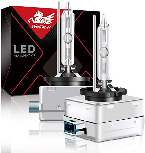 WinPower D8S Ampoule Xenon 35W Ampoules Voiture de Phares 6000K Super Blanc Lampe à Décharge 12V HID kit de Conversion, 2 Ampoules