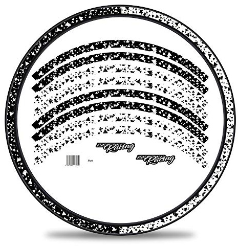 Finest Folia 16-delat set fälgkantsdekal klistermärke för cykelfälgar i 2-ansiktsdesign komplett set för 27 tum 29 tum för vägcykel mountainbike MTB balanscykel RX031 (vit, matt)