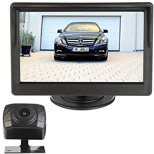 Lescars Rückfahrkamera drahtlos: Kabellose HD-Funk-Rückfahrkamera, AHD-Sensor, 5 (12,7 cm), Nachtsicht (Rückfahrt Kamera, Abstandswarner, Monitoren)