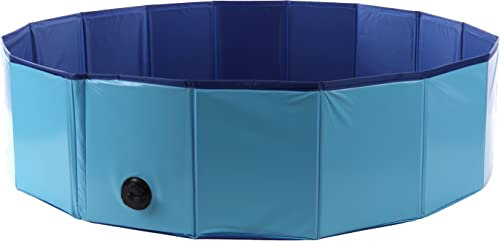 Flamingo Hundepool 120 x 30 cm – fur Große Kleine Hunde - Faltbares Planschbecken für Hunde – Robustes Material – Rutschfester Boden – Einfach zu reinigen