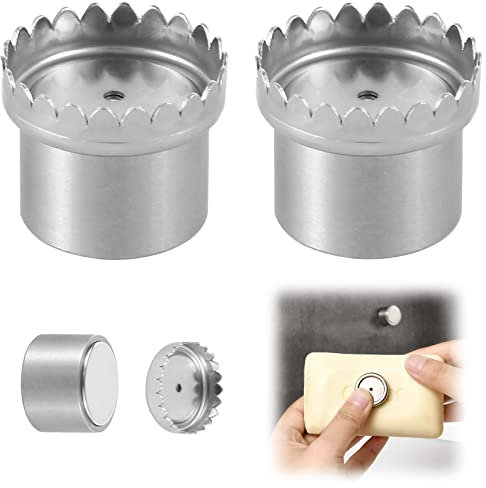 THGHHH Savon Magnétique Porte 2PCS Aimant sans Perçage Facile À Utiliser Les en Acier Inoxydable Mural Le Support Accrocher Soap Store, 1.3*2.3*0.5